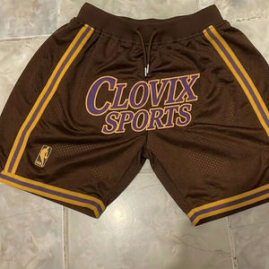 กางเกงบาสเก็ตบอลสีแดงเลือดนกสำหรับผู้ชาย Clovix พร้อมแถบข้างสีชมพู ระบายอากาศได้ดี ผลิตจากโพลีเอสเตอร์ เอวแบบมีเชือกผูก สไตล์สปอร์ต - Product Image 2