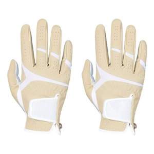 Empuñadura de Golf con Guantes de Golf para Hombre, Color Beige, Cuero Sintético Premium, Ajuste para Mano Derecha, Rendimiento Consistente en el Campo - Product Image 1