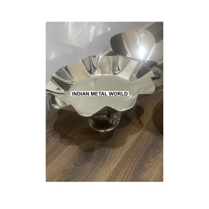 Plat à fleurs en acier inoxydable de haute qualité, petit bol à chocolat, plat de service décoratif pour la maison et la cuisine - Product Image 3