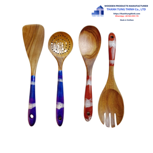 Cuillères en bois sculptées à la main en forme de poisson, ensemble d'ustensiles légers pour la cuisine, fabriqués au Vietnam - Product Image 5
