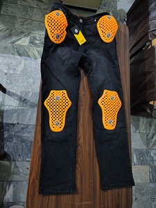 กางเกงยีนส์มอเตอร์ไซค์สำหรับผู้ชายกางเกงโมโตครอสสำหรับใส่ป้องกันเกียร์ขี่มอเตอร์ไซด์กางเกงโมโตพร้อมแผ่นสีส้มใหม่2025 - Product Image 3