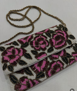 Bolsos de mano con cuentas hechos a mano de diseñador para mujer india, bolsos de mano para fiesta de compras de estilo bohemio, bolsos de mano al por mayor - Product Image 4