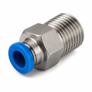 3D TECHN0 Stainless Steel Straight Thread Union Pneumatic <b>Connector</b> Male Pipe Fitting Blue O Ring for Air Line Assembly 3 Months - Product Image 6