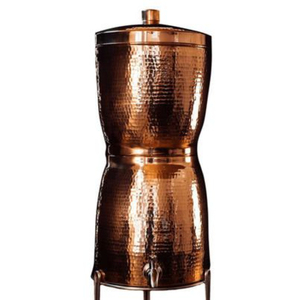 Copper Water <b>Dispenser</b> with Leaf Pattern and Tap on Metal Stand for Indoor Use Water <b>Dispenser</b> On Sale - Product Image 6