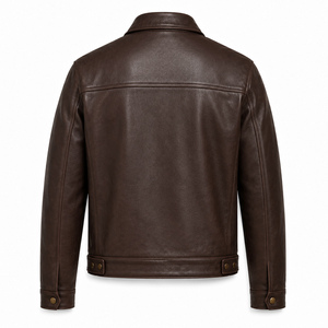 Chaqueta de Motociclista de Cuero Genuino para Hombre, Estilo Vintage, Invierno, con Cuello Alto, Cierre de Cremallera, Diseño Personalizado - Product Image 2