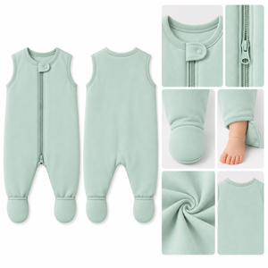 ชุดนอนเด็กอ่อนแบบไม่มีแขน ยี่ห้อ Baby Zippy Sleeper ผ้าเนื้อนุ่มสำหรับเด็กแรกเกิด ขายส่ง รับผลิตแบบ OEM ODM ตามสั่ง - Product Image 1