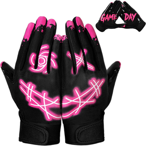 Gants de football américain haut de gamme pour receveurs, paume en silicone adhérent, couleur personnalisée, logo personnalisé, légers - Product Image 1