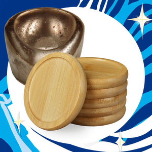 Posavasos de Madera de Bambú Natural Personalizados de Estilo Vintage, Absorbentes para Café, Té, Bodas, para Comedor y Cocina - Product Image 1