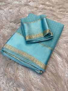 Sari de viscosa georgette Index Karts, suave, fluido, ligero, reversible, de secado rápido, largo hasta el suelo, diseño estampado indio para mujer - Product Image 6