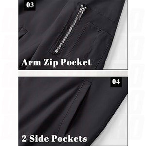 Chaquetas Bomber Personalizadas al por Mayor para Hombre, Ropa de Trabajo y Streetwear, con Ribete Acanalado en el Cuello, Bordado Chenille e Impresión - Product Image 6