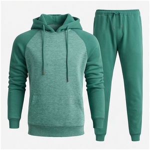 Conjunto Deportivo con Capucha Verde para Hombre, Manga Larga, Color Sólido, Transpirable, Corte Regular, Ropa Casual de Otoño - Product Image 1