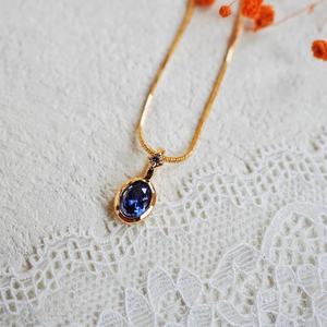 Pendentif délicat en Tanzanite, argent sterling 925 plaqué or 14 carats, taille ovale, pierre de naissance de décembre, cadeau bijou - Product Image 5