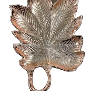 Bandeja decorativa de metal chapado en oro de alta calidad, bandeja de fruta seca de vidrio de metal decorativo de India a la venta - Product Image 2