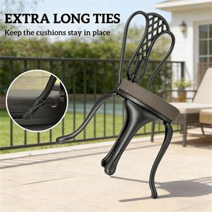 Set di 4 Cuscini Circolari per Terrazza Esterna Grigio Scuro - Solo Cuscini - Product Image 3