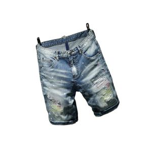Summer Season Stretchable Polyester/Nylon Front Eco-Friendly Breathable Distressed Washed <b>Ripped</b> <b>Denim</b> <b>Shorts</b> Fashion for Men - Product Image 1