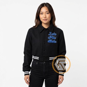 เสื้อแจ็กเก็ตทีมโรงเรียน Zeta phi Beta ผ้าคอตตอนปักลายมีตัวอักษรระบายอากาศ - Product Image 4