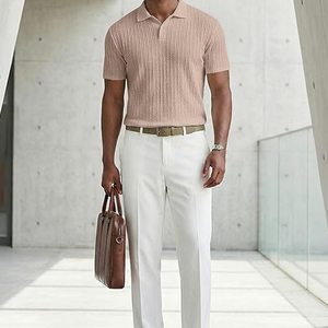 Camiseta de Golf Casual para Hombre, Nueva Moda, Alta Calidad, Transpirable, de Secado Rápido, Hecha en Pakistán, de Lona, Poliéster/Algodón, Manga Corta - Product Image 4