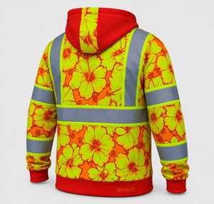 Men High Visibility Safety Hoodie Reflective <b>Fleece</b> Workwear Sweatshirt Custom Reflective Safety Hoodie - Product Image 4