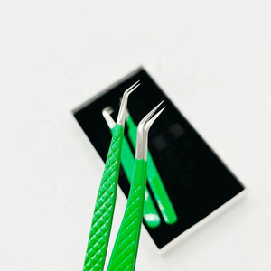 Pince à cils à 90 degrés avec poignées antidérapantes, pour pose et retrait de faux cils, soins personnels, emballage en boîte dorée - Product Image 2