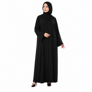 Abaya Negra de Lujo, Estilo Árabe Premium, Estilo Saudí, Abaya Negra para Hajj - Product Image 1