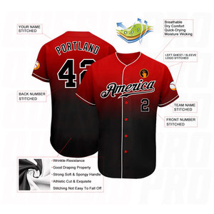 Original Design Custom Baseball Jersey Digital Printed Mesh <b>Polyester</b> V Neck <b>T</b> <b>Shirt</b> Stitched Personalized Team Logo Name - Product Image 3