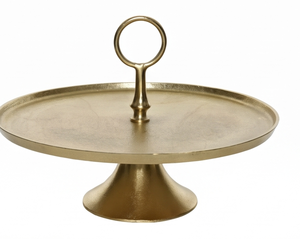 Support à gâteau rond en métal de qualité supérieure avec poignée en anneau, finition dorée, support décoratif pour table, restaurant, maison, mariage - Product Image 4