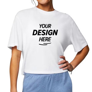 Camiseta Corta para Mujer, Estilo Minimalista, Cuello Redondo, Manga Corta, Transpirable, de Algodón, Informal para el Día a Día, Camiseta Corta de Verano - Product Image 4