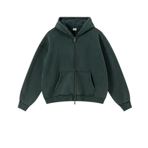 Sudadera con capucha y cremallera para hombre, de forro polar, ecológica, 100% algodón, estilo casual urbano, para invierno, manga regular, tejida. - Product Image 4