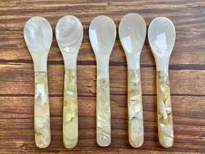 Cuillère personnalisée en nacre pour présentation de bijoux ou service alimentaire, cuillère en coquillage naturel, cuillère en nacre, fabricant direct - Product Image 5