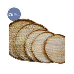 MÁS VENDIDO: Cesta de Bambú Natural Tejida Sostenible, Bandeja para Servir Alimentos, Decoración para Restaurantes, Vajilla Decorativa, Suministro al por Mayor - Product Image 1