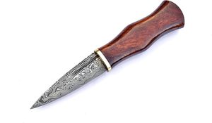 Cuchillo de Camping Personalizable con Punta de Acero de Damasco y Mango de Madera para Uso en Exteriores - Product Image 2