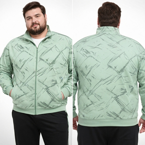 Customize Printed Plus Size Track <b>Jacket</b> Men Spandex Polyester Yoga Training <b>Jackets</b> Men Turtleneck Full Zipper Sportswear Top - Product Image 4