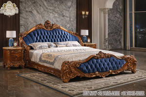 Lit King Size de style baroque impérial en or antique - Product Image 6