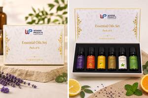 Organic Steam Distilled 100% Pure <b>Essential</b> <b>Oil</b> Gift <b>Set</b> 6 Pack Lavender Peppermint Tea Tree Eucalyptus Lemon Sweet Orange - Product Image 3