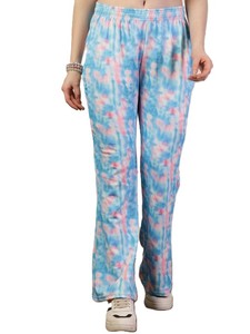 Nouveau pantalon de jogging tie-dye à taille élastique et cordon de serrage, motif floral, en coton tricoté, pour l'automne - Product Image 1
