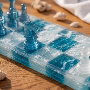 Jeu d'échecs artistique en résine fait main, style sportif, forme personnalisée, pour Thanksgiving et le Nouvel An, échiquier récréatif - Product Image 6
