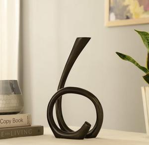 Modern Iron <b>Candlestick</b> Holder <b>Black</b> Curved Design Heat Resistant Home Decoration - Product Image 2