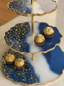 Elegante Soporte para Pastel de Resina con Efecto Mármol para Mesa de Postres de Boda de Lujo y Decoración de Fiestas de Cumpleaños - Product Image 6