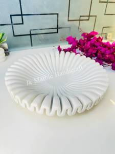 Handmade Polished White Marble Inlay Urli Bowl Circular Flower Pattern Antique Imitation Decorative Wedding Centerpiece Home - Product Image 6