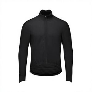 WARPRO INDUSTRY Black Latex Quick Dry Long Sleeve <b>Cycling</b> Jersey Full Zip Front Unisex Sport Wear - Product Image 1
