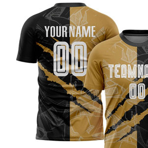 BAND BROTHERS เสื้อฟุตบอลสีดำทองสำหรับผู้ชายแขนสั้นน้ำหนักเบาระบายอากาศได้ดีโพลีเอสเตอร์ประสิทธิภาพสูงชุดกีฬาฝึกซ้อม - Product Image 2