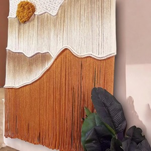 งานฝีมือตกแต่งผนังแบบมาคราเม่ลายพระอาทิตย์ตก เหมาะสำหรับใช้เป็นฉากหลังถ่ายภาพ สร้างบรรยากาศสวยงาม และใช้ในการสร้างสรรค์เนื้อหา - Product Image 6