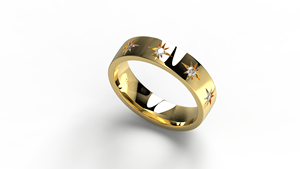 Anillo Minimalista de Oro de 18K con Diamantes Redondos, Anillo de Boda Celestial, Anillo de Compromiso, Anillo de Promesa, Regalo de Joyería para Mujer - Product Image 2