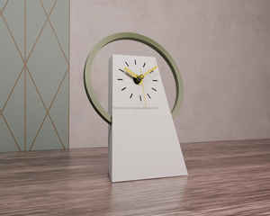 The CRAFT EXIM Luxury Natural Marble Quartz <b>Art</b> <b>Deco</b> Desk <b>Clock</b> Handcrafted Home Office Timepiece - Product Image 2