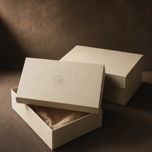 Custom <b>Kraft</b> Paper Gift <b>Box</b> Rigid Mailer Packaging Embossed Logo <b>Box</b> for Skincare Cosmetic Retail - Product Image 1