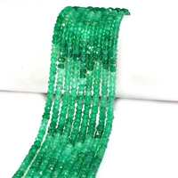Perles facettées en onyx vert naturel, 4 mm, en vrac, pour la création de bijoux, vente en gros