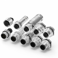 Connecteur d'alimentation étanche M12 à code B IP67 3P en laiton pour usage industriel Mâle & Femelle -20~85°C