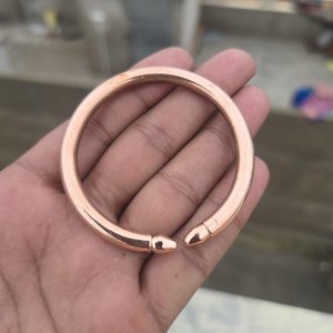 Handcrafted <b>Copper</b> Cuff <b>Bangle</b>: Adjustable Unisex Torque Bracelet Modern Round Polished <b>Copper</b> Cufflinks with Gravure - Product Image 5