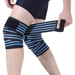 Nouvelles Bandes de Compression Élastiques Antidérapantes et Respirantes en Caoutchouc avec Logo Personnalisé pour Genoux, Soutien Unisexe pour Haltérophilie, Musculation et Powerlifting - Product Image 1