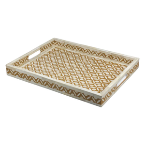 Luxury <b>Black</b> & White Checkered Pattern Bone Inlay <b>Serving</b> <b>Tray</b> Premium Quality For Home and Restaurant Decorative <b>Serving</b> <b>Tray</b> - Product Image 5